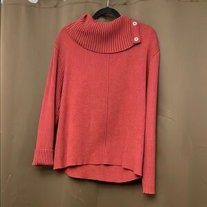 CAbi Red Turtleneck Sweater with Cozy Ribbed Design